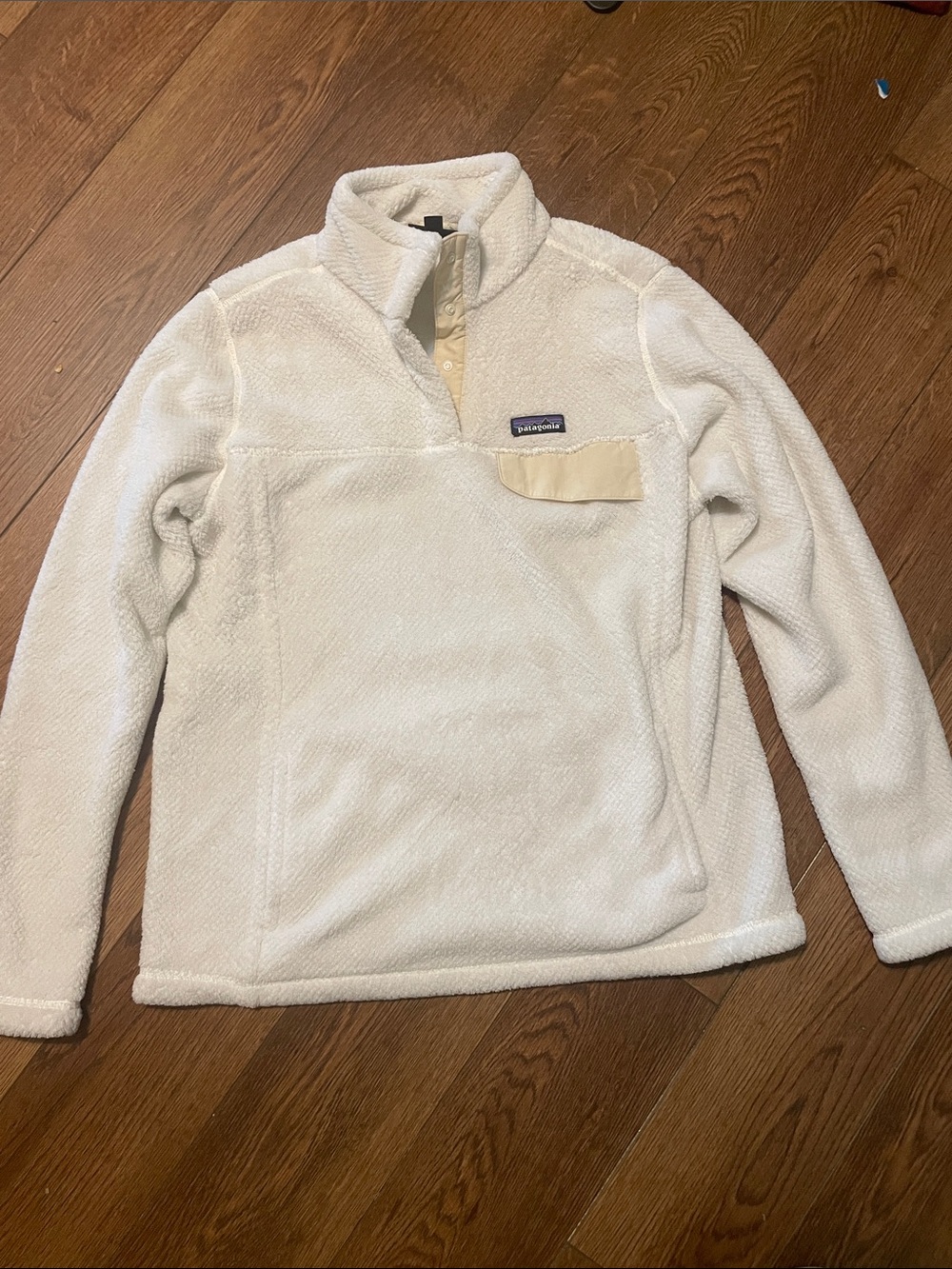 Patagonia Re-Tool Snap-T Fleece Pullover Raw Linen/ White Fall Winter